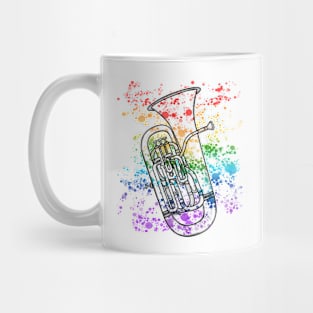 Euphonium Rainbow Colours Euphoniumist Brass Musician Mug